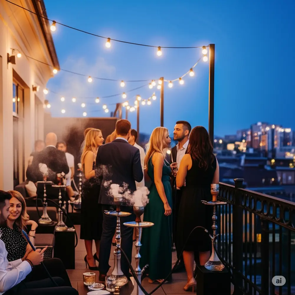 Hookah setup at a corporate event