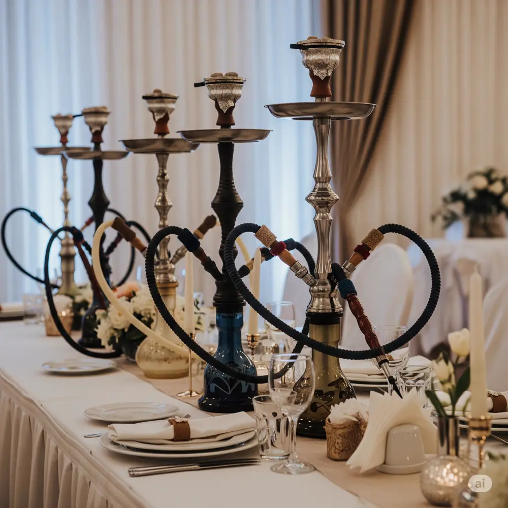 Hookah setup at a wedding reception